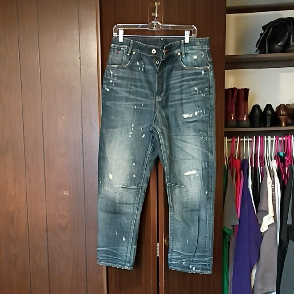 GStar Women's Jeans Distressed Boyfriend Crop Street Denim GSTAR
